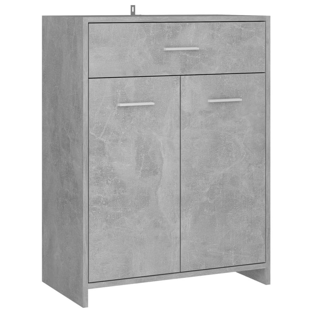 Vidaxl Kúpeľňová skrinka, betónovo sivá 60x33x80 cm, kompozitné drevo
